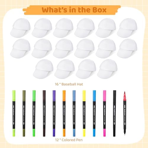 DIY Hats Set with 12 Pens for Kids Creative Halloween Art