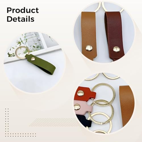 100 Piece Assorted Pu Leather Keychains Customizable Gift Set