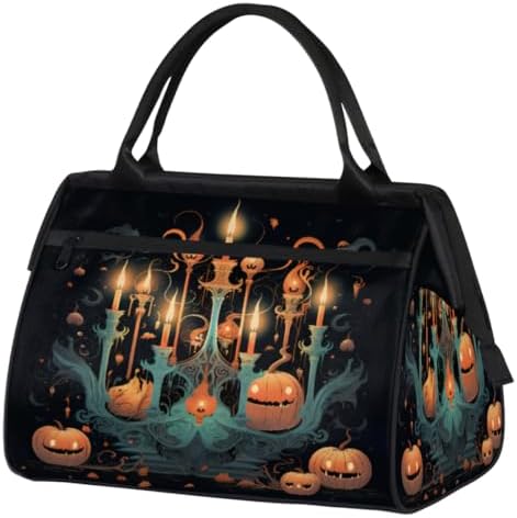 Halloween Pumpkin Candle Gym Bag for Women Men
