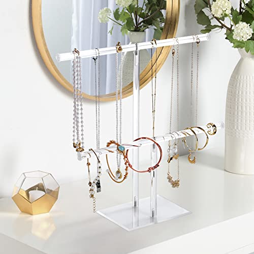 Suneerplay 2-Tier Jewelry Display Stand for Necklaces and Bracelets