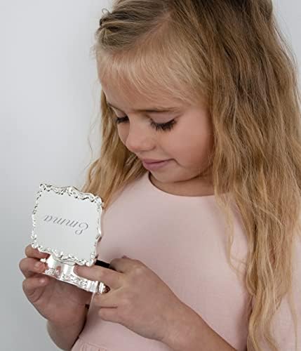 Cherished Moments Personalized Jewelry Box with Engraved Name or Initials Silver Toned