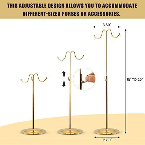 Double Hook Purse Stand Set of Two Gold