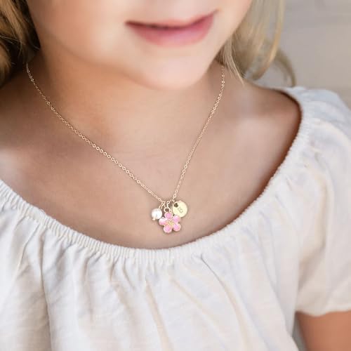 Flower Girl Proposal Initial Letter Necklace