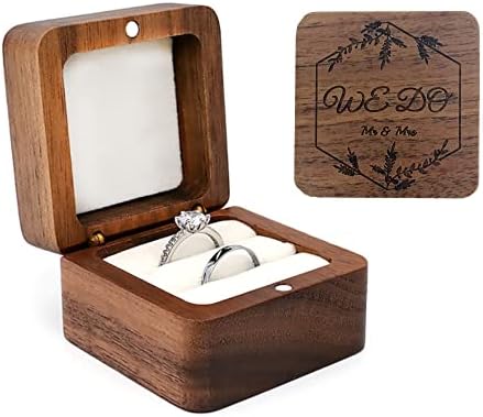 molchagar We Do Wooden Wedding Ring Box for 2 Rings