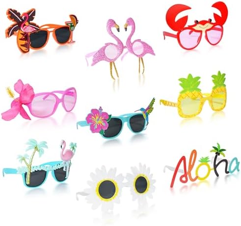 Hawaiian Luau Party Sunglasses Set 9 Pairs