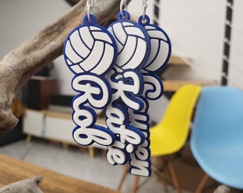 Personalized Volleyball Keychain Backpack Charms