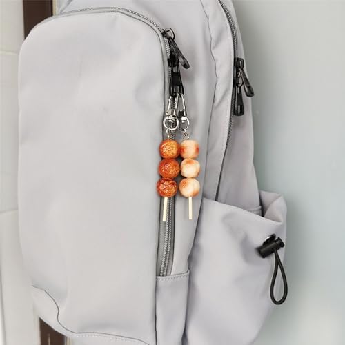 AVLUZ Fish Ball Skewers Keychain Funny Birthday Gift Key Ring
