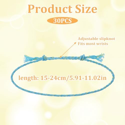 30 Pcs Woven Friendship Bracelets for Women and Men
