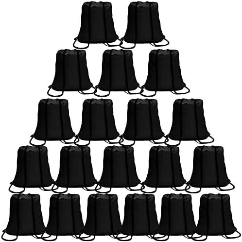 100 Pack Black Drawstring Backpacks for Men Women