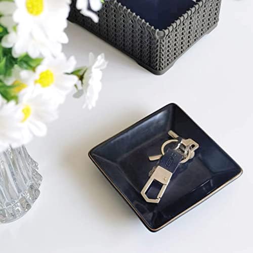 Hankor Ceramic Jewelry Dish Tray 47 Inch Black