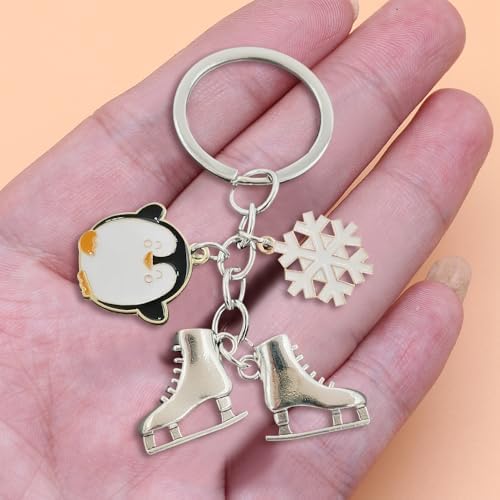 iMagitek 25 Pcs Winter Penguin Keychains Skating Snowflake Gifts