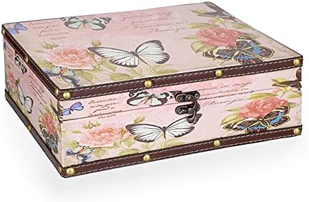 Elldo0 Butterfly Treasure Chest Box for Jewelry and Keepsakes