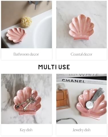 Pink Shell Trinket Dish for Clean Girl Aesthetic Decor