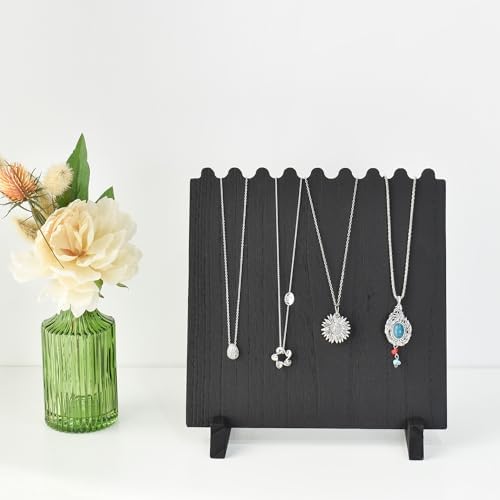 MOOCA Wooden Necklace Display Stand for 8 Pieces Black