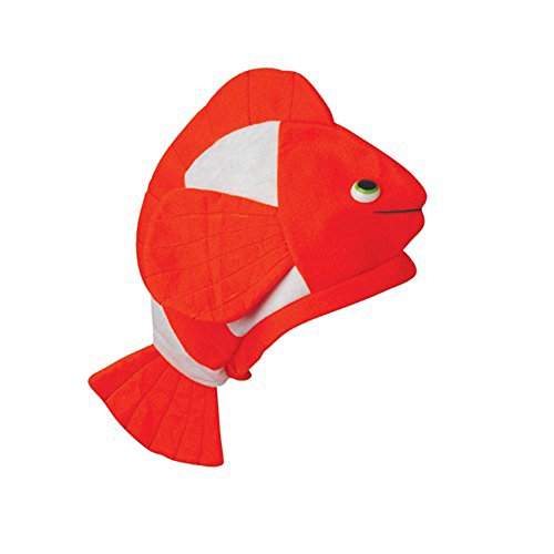 US Toy Bright Orange Clown Fish Hat for Adults