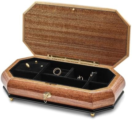 Diamond2Deal Bubinga Veneer Music Box Key Lock