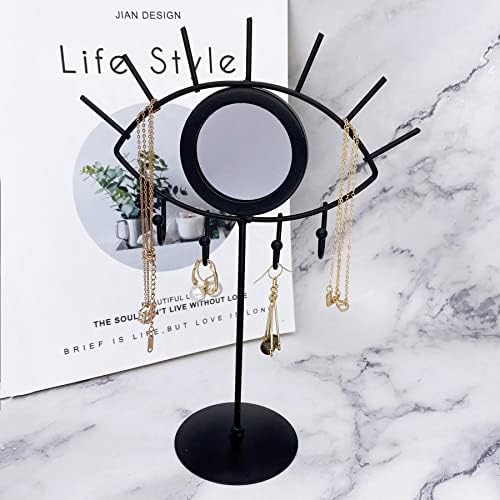RANNYOZIO Jewelry Tower with Mirror for Women Girls Black