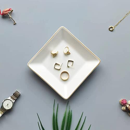 HANKOR Ceramic Jewelry Dish Tray 47 Inch White