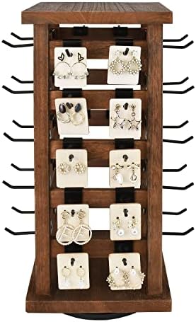 Ikee Design 5 Tiers Rotating Jewelry Display Tower with 42 Hooks