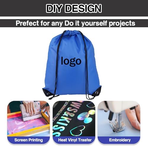 COIDEA Drawstring Backpack 6Pcs Black Gym Bags for Sports Travel