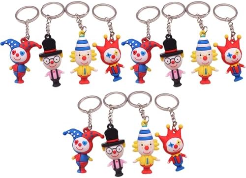 Jarbins 12Pcs Funny Clown Keychain Set