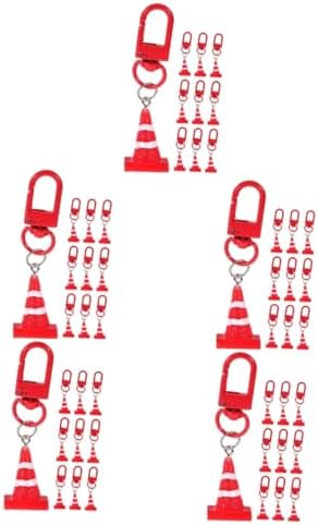 Kisangel 5pcs Resin Traffic Cone Keychain Pendant Set