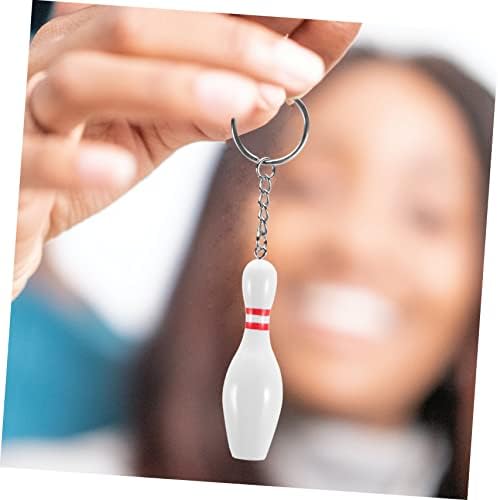 Toyvian Bowling Pin Keychains for Bags and Keys