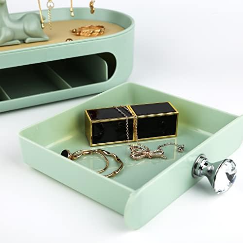 MORELESS Antlers Jewelry Display Stand with Drawer and Crystal Handle