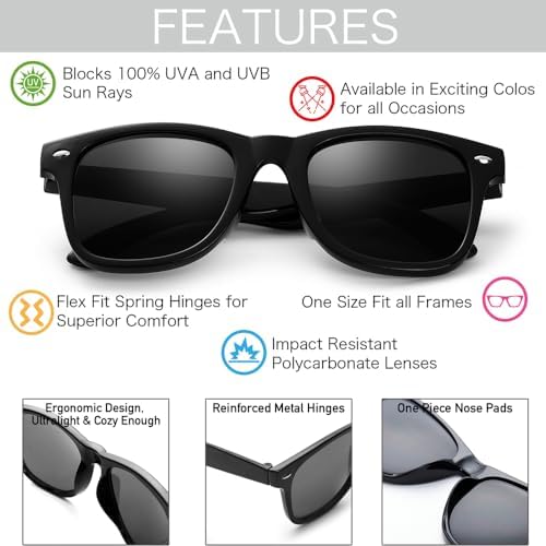 Dwenarry Retro Black Sunglasses Pack of 12 for Men Women