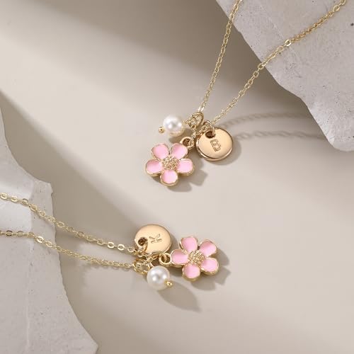 Flower Girl Proposal Initial Letter Necklace