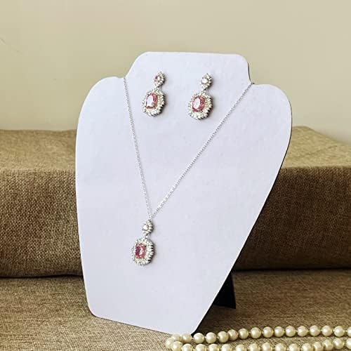 7TH VELVET 12 PCS White Velvet Jewelry Display Stand