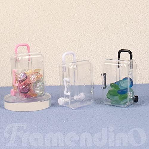 Framendino 8 Pack Plastic Mini Suitcase Jewelry Boxes