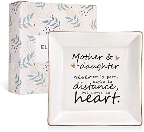 ELEGANTPARK Ceramic Jewelry Dish for Mother and Daughter