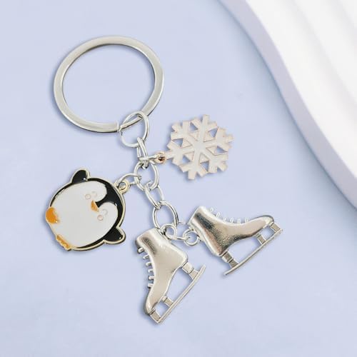 iMagitek 25 Pcs Winter Penguin Keychains Skating Snowflake Gifts
