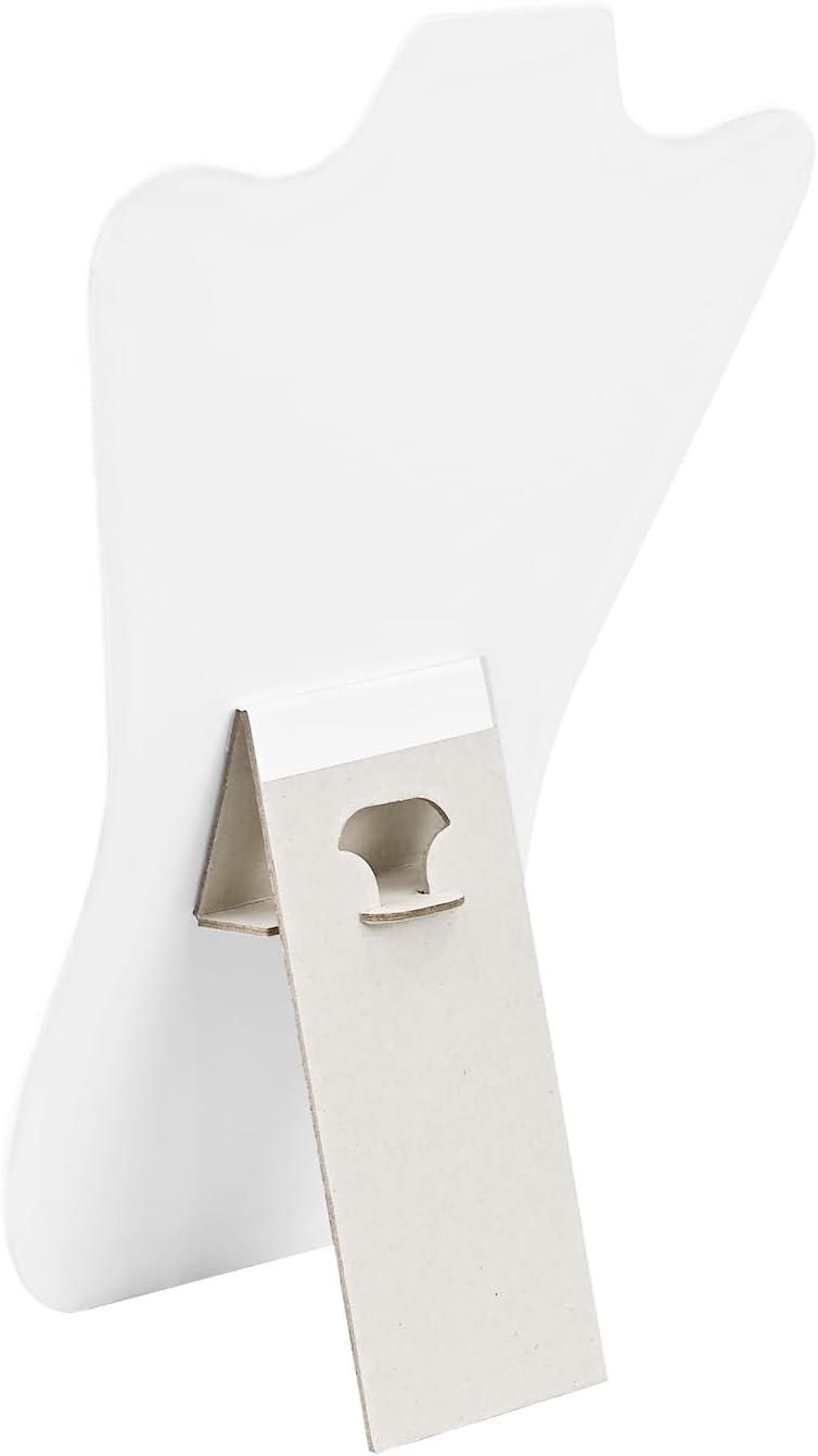MOOCA White Faux Leather MDF Jewelry Display Stand Set of 6