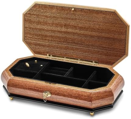 Diamond2Deal Bubinga Veneer Music Box Key Lock