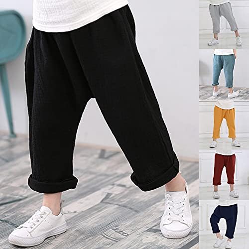 Toddler Cotton Linen Long Pants for Boys and Girls