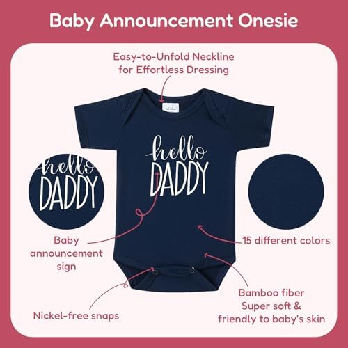 Hello Daddy Baby Announcement Onesie for Grandparents