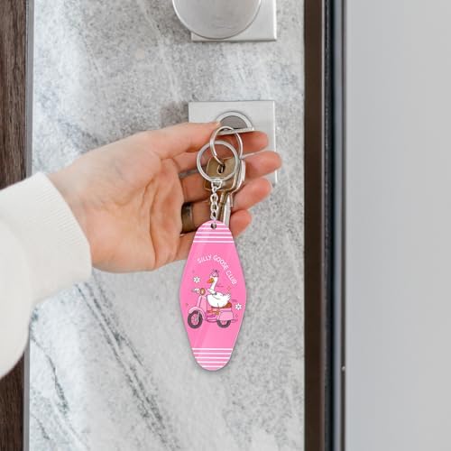 20Pcs Silly Goose Keychain Pink Cute Funny Key Rings Novelty Gifts