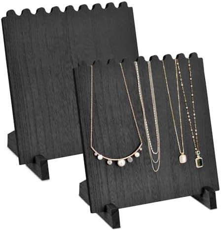 Ikee Design 2-Piece Wood Necklace Display Stand