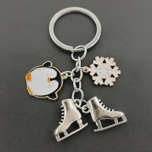 iMagitek 25 Pcs Winter Penguin Keychains Skating Snowflake Gifts