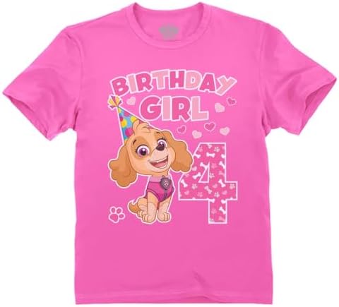 Skye Paw Patrol 4th Birthday Tee for 4 Year Old Girl