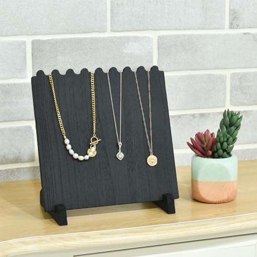 Ikee Design 2-Piece Wood Necklace Display Stand