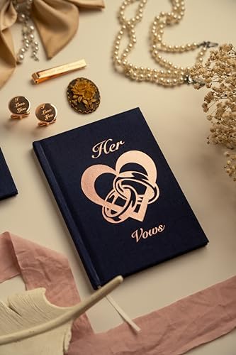 IMPRESS Vow Books His and Hers Wedding Linen Foil Stamped