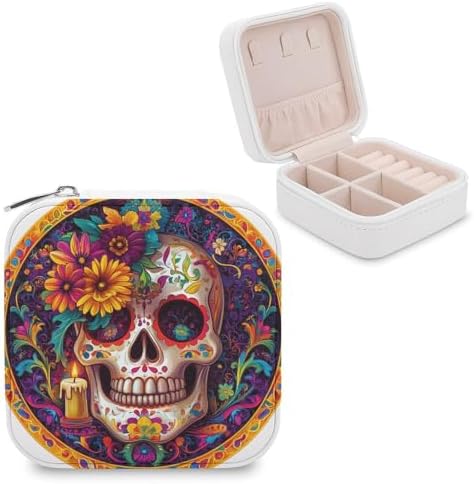 Colorful Skull Travel Jewelry Case for Women
