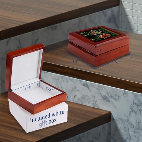 3dRose Decorative Jewelry Box with Angel Candle Lit Tree Scene