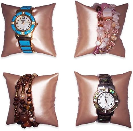 NicePackaging 6pcs Steel-Rose Pink Watch Pillow Display