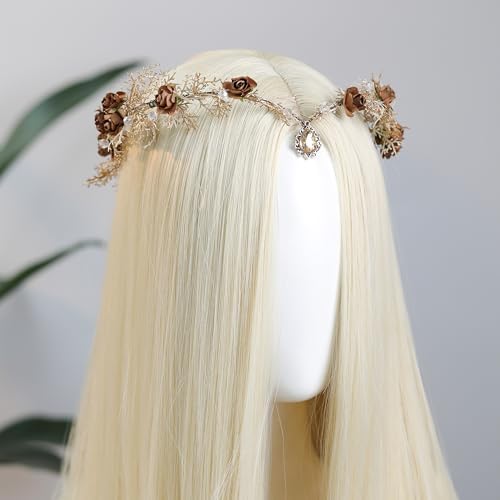 MOSTORY Fairy Flower Crown for Women - Woodland Elf Headwear Costume Accessory