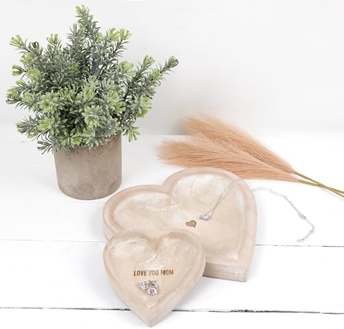Pavilion Gift Company Heart-Shaped Paulownia Wood Keepsake Dish