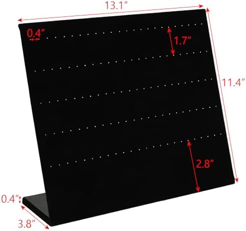 MOOCA 2 Pcs Black Velvet Earring Display with Easel Stand